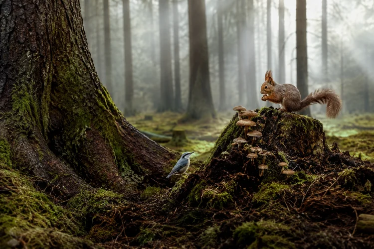 How Trees, Fungi, Animals, and Microbes Work Together in Forests