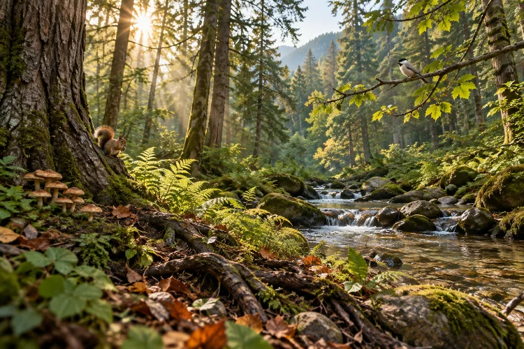 How Living and Nonliving Components Shape a Forest Ecosystem